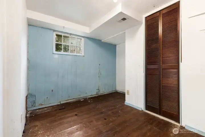 Basement bedroom.