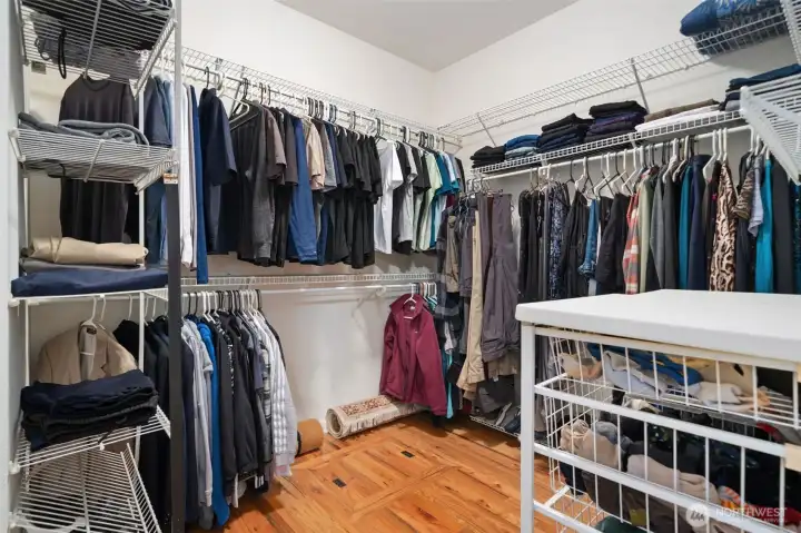 Primary walk-in closet.