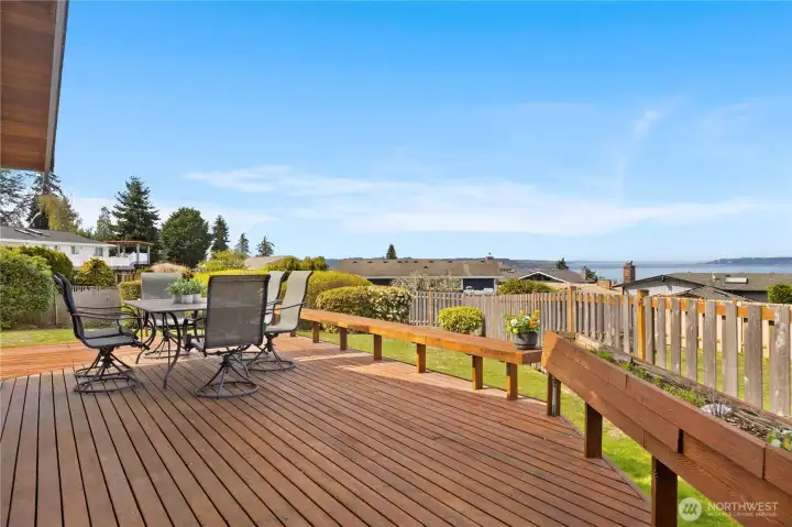 Deck with views of Puget Sound