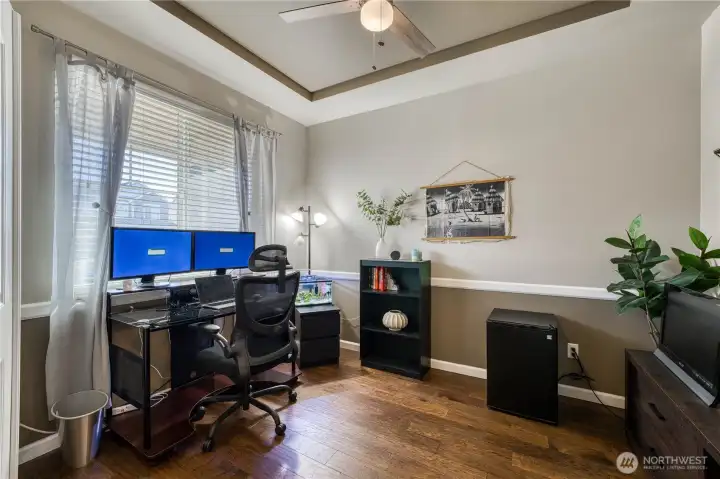 Spacious office is perfect for working from home.