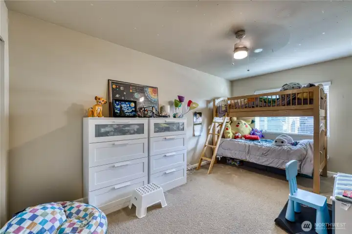 All 4 bedrooms are good sized and have ceiling fans.