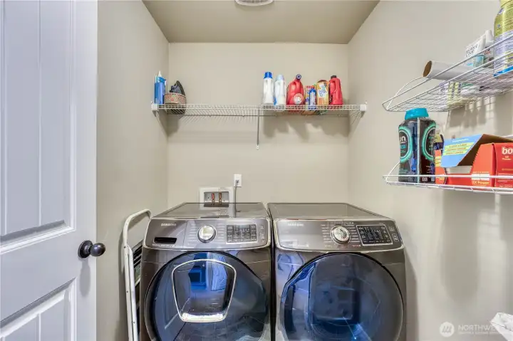 Upstairs laundry room is the perfect location for added convenience.