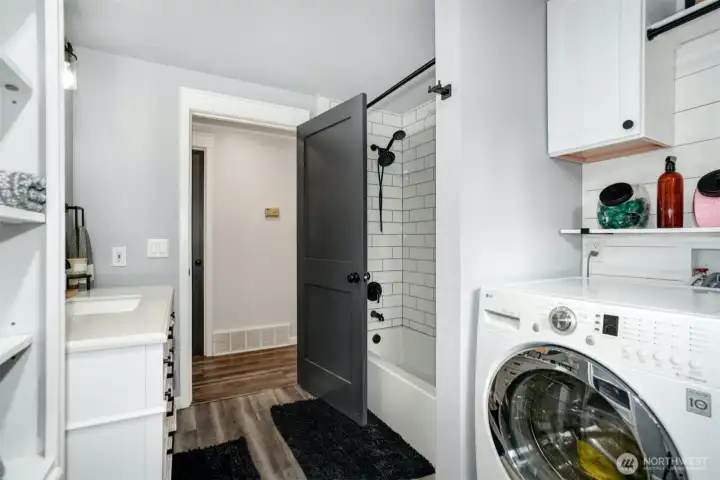 Main Bath and Laundry.