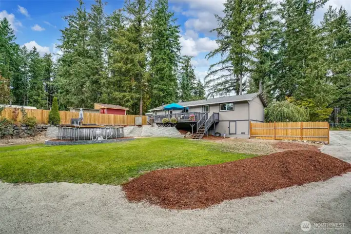 Rear view from detached carport.