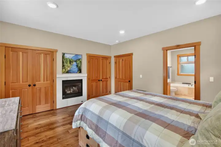 Fireplace in bedroom
