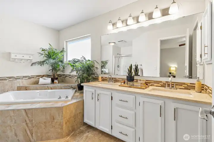 primary ensuite with 5-piece bath