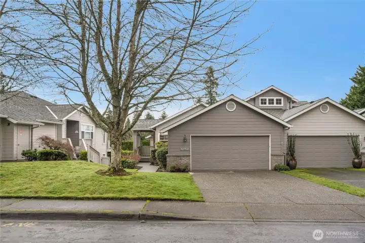 Front exterior. A 2 car garage adds convenience.