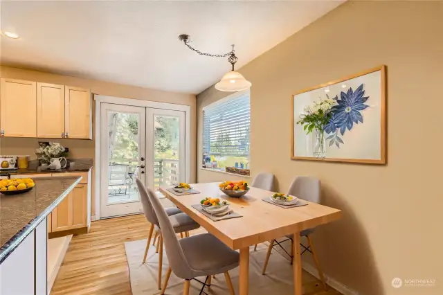 Dining area virtually staged