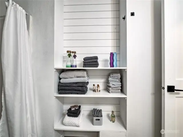 New Shelves in Main Bathroom