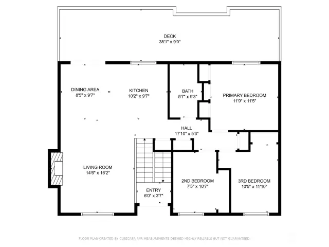 Main Level Floor Plan with Approximate Dimensions