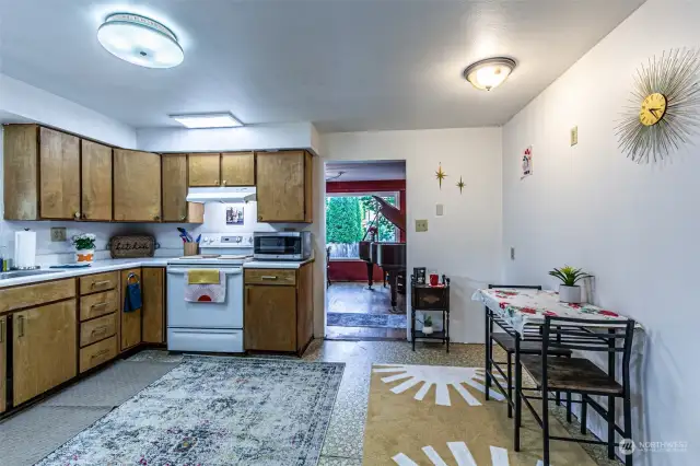 Large kitchen with eating space