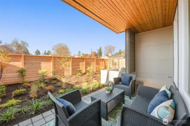 A second look at your patio paradise—lush landscaping, complete privacy, and endless outdoor potential. BBQs, lounging, or zen garden? Yes, yes, and yes.