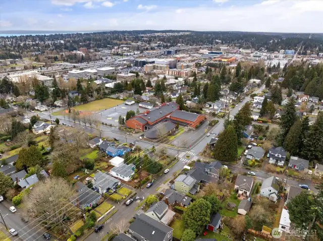 Aerial view of the immediate neighborhood