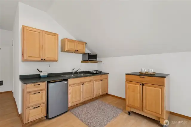 Kitchenette is perfect for entertaining or guests.