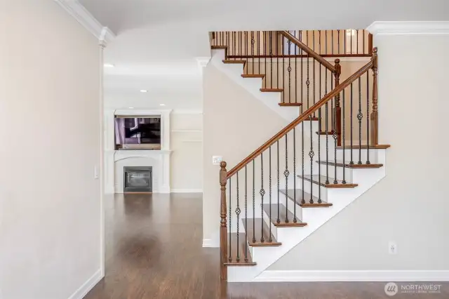 Grand staircase adds finesse to the high class feel