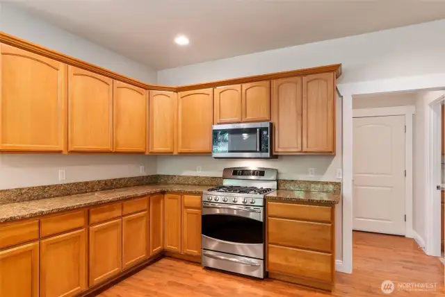 This door leads from the kitchen to the garage, laundry room