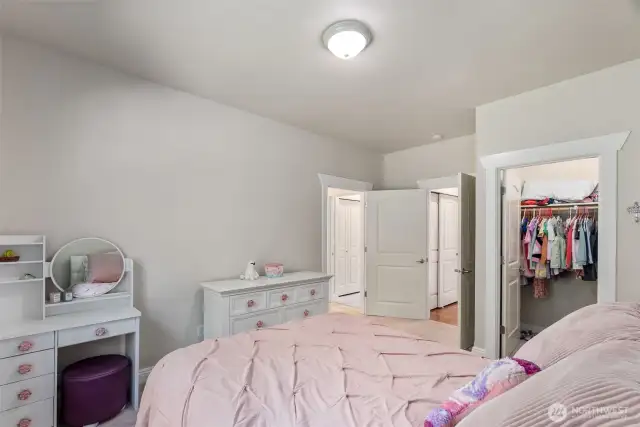 Another angle of bedroom #1 with spacious closet and Jack and Jill bath