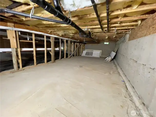 Additional partially finished room in crawlspace