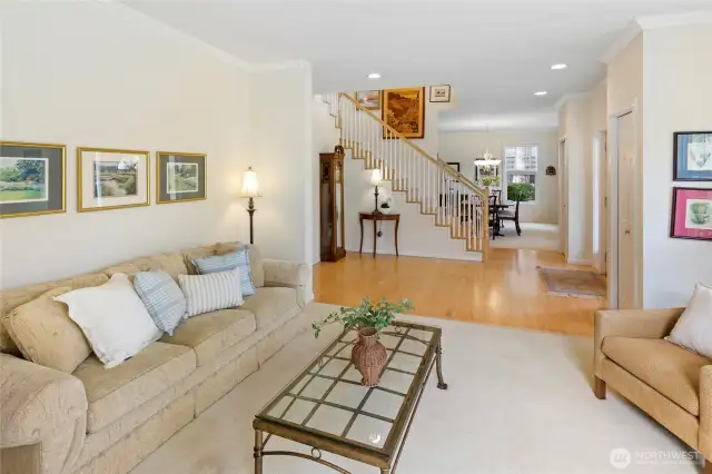 Living Room Looking Out to Grand Entry Staircase