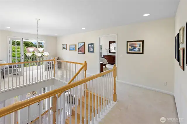 Upper Landing Opens to the Balcony