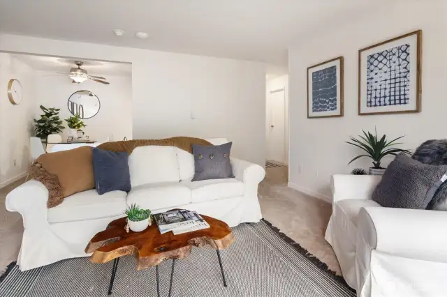 Another view of how easily connected the spaces in this condo unit. (Now not staged).