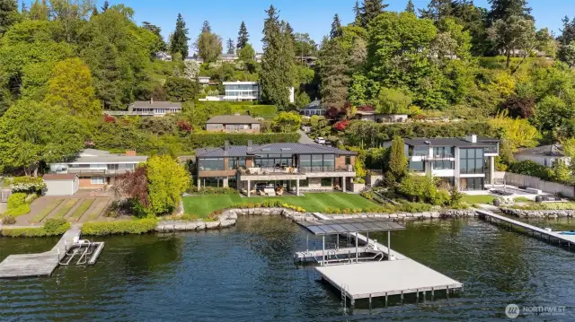 True, low-bank waterfront with step-in bulk head.