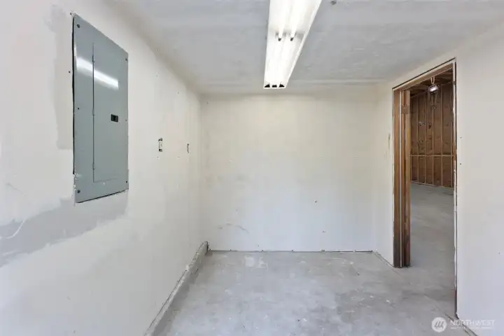Private office off the garage/shop.