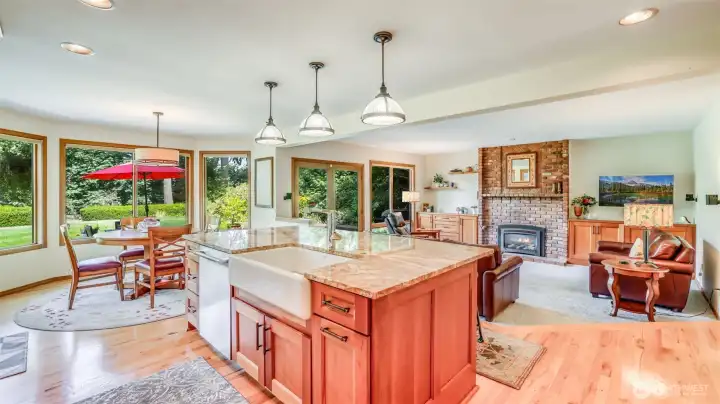 Beautifully designed open-concept space combining kitchen, dining, and living areas.
