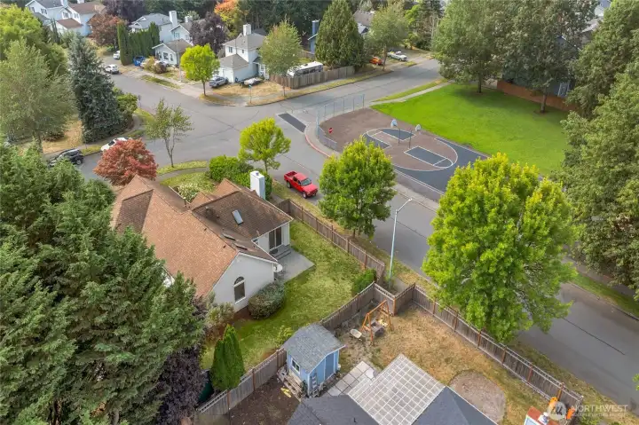 Corner lot, across from Wales Park!
