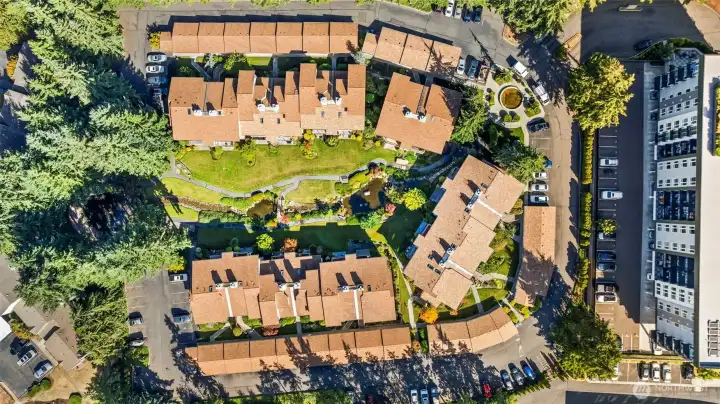 Surrounds a beautifully landscaped area with water feature!