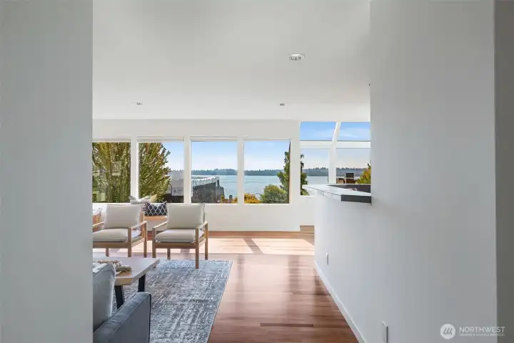 Immediate water views upon entering the home