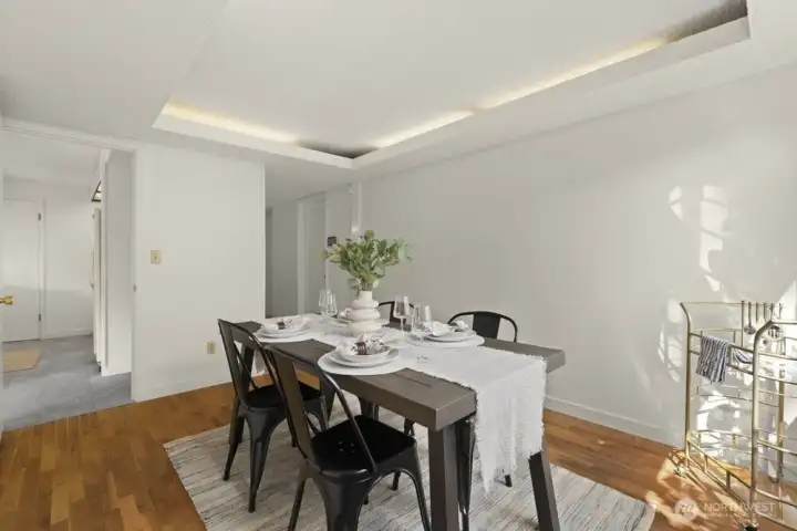 Designated dining room conveniently located right off of kitchen.