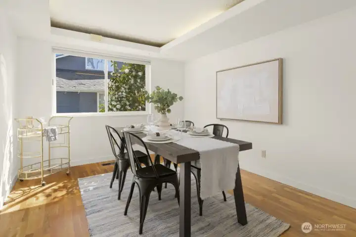 Don't miss the tray ceiling with "mood' lighting.