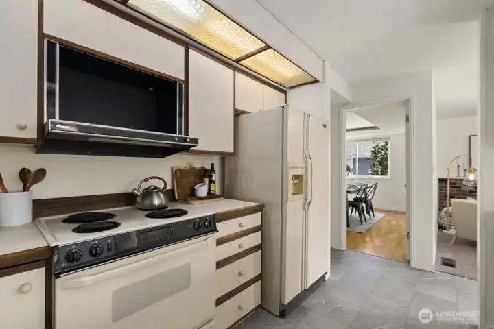 Quick look at the clean and functional kitchen, right off of dining room.