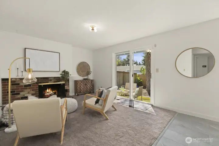 Family room opens to patio for extended outdoor living.