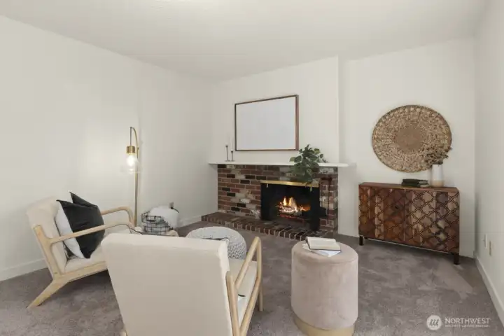 Wood fireplace to keep you warm in the colder months.