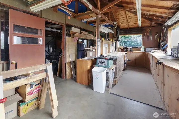 Garage entry through door.
