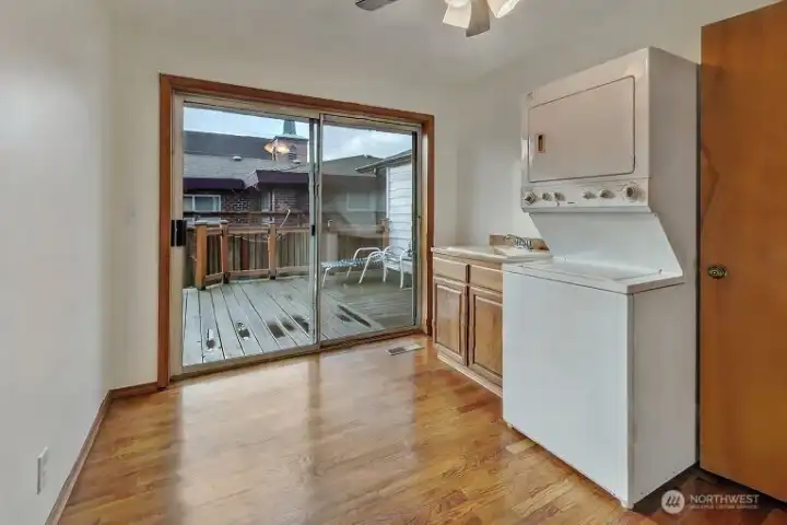 Bedroom 1 with slider to deck.