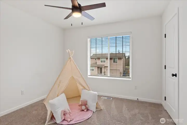 Smaller bedroom but large closet.