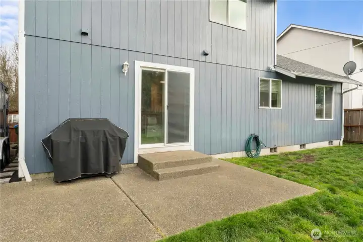 Patio for that backyard barbeque or just relaxing in the sunshine.