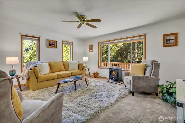 Living Room is generous in size and provides wonderful natural lighting