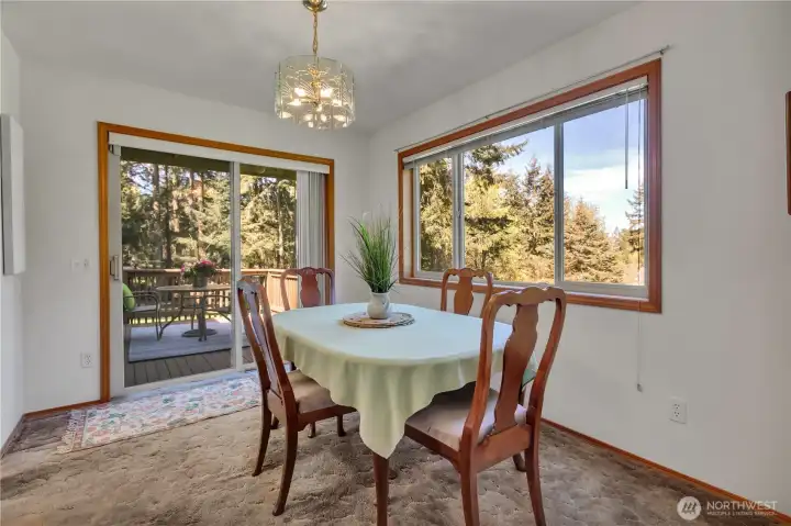 Dining Room overlooks the lush landscape