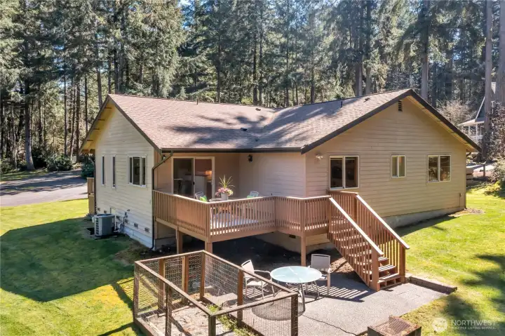 View of the house - backside and surrounding lawn spaces