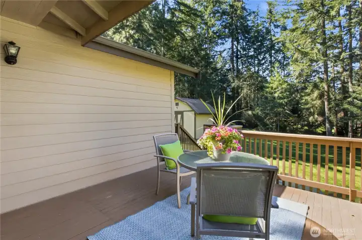Deck off Dining Room overlooking the wonderful landscape greenery
