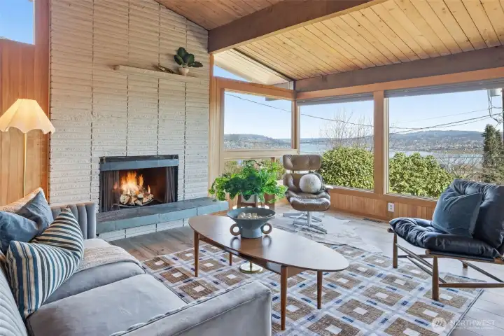 Original Roman Brick wood burning fireplace