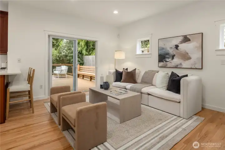 Another view.  Notice that 2 barstools fit beneath the counter.