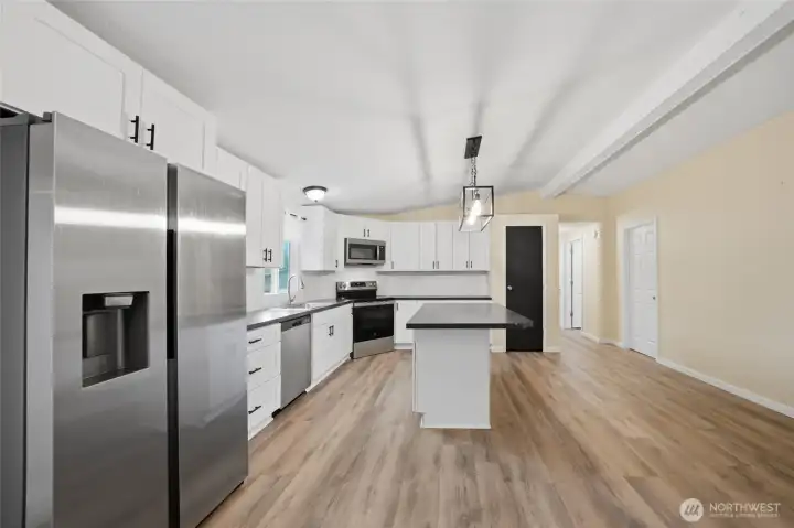 Stainless steel appliances.