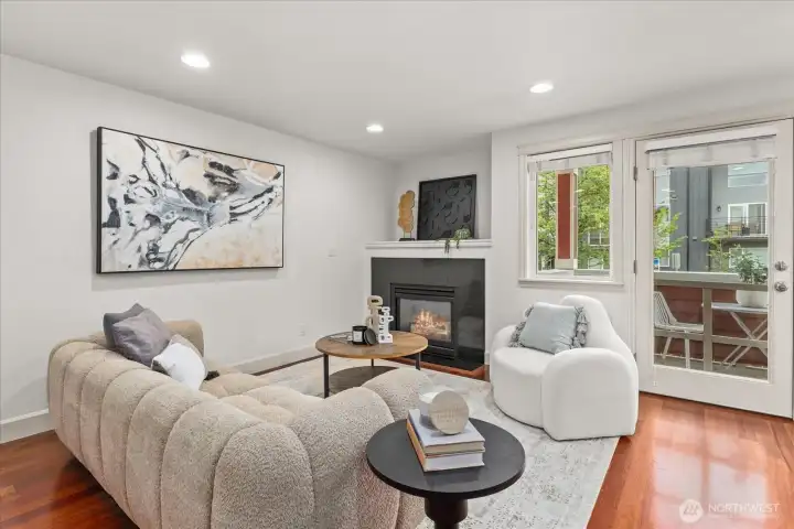 Sitting area with a gas fireplace! Sitting area with a gas fireplace!