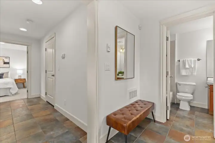 Roomy entry on the first floor with access to the 3rd bedroom, garage and another full bathroom! Roomy entry on the first floor with access to the 3rd bedroom, garage and another full bathroom!