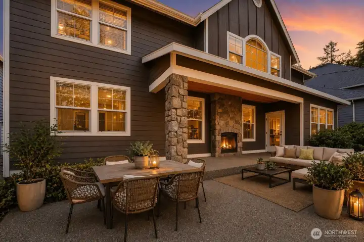 Exterior Rear Patio, Virtually staged